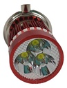 FOCO MOTO BASE AZUL H4 3 LED BLANCO EFECTO ROJO Y AZUL