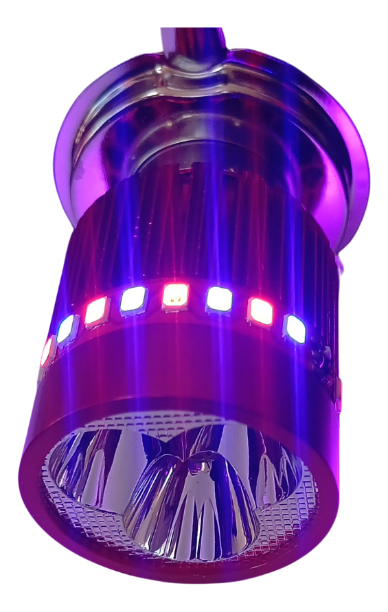 Foco Moto Base  H4 3 Led Blanco Efecto Rojo Y Azul