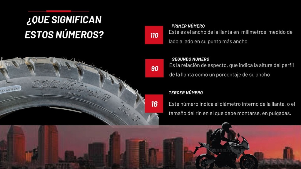 LLANTA MOTO 110/90-16 TL 6PR E035C