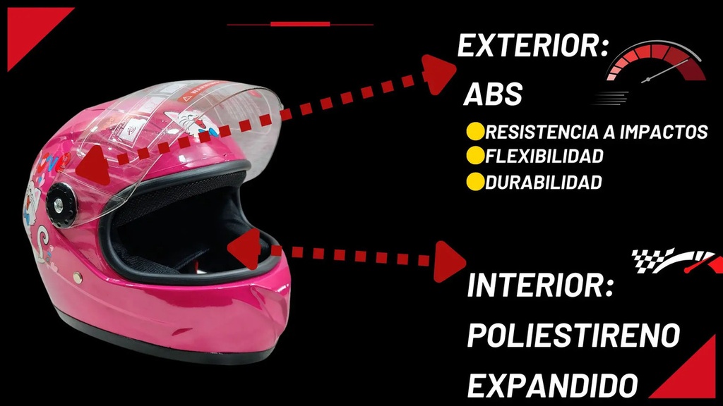CASCO CERRADO ROSA INFANTIL