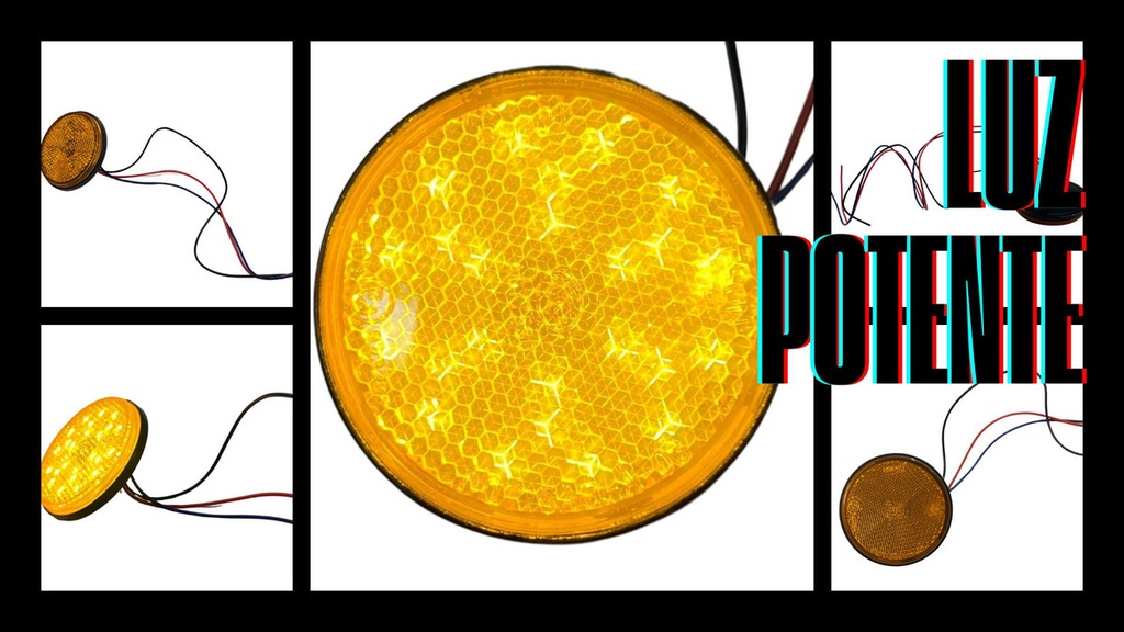 FARO LED REFLECTOR ROJO(REDONDO) LUZ ALTA Y BAJA