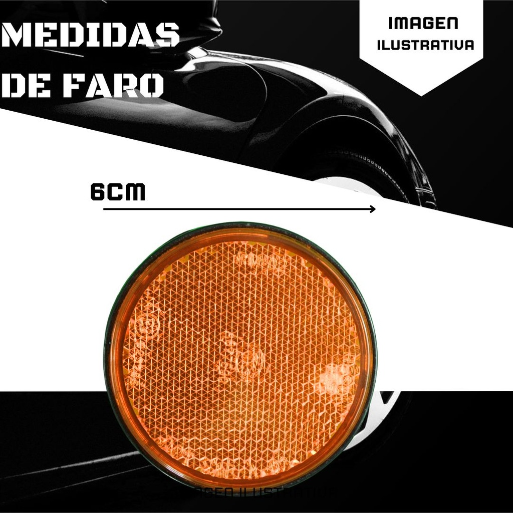 FARO LED REFLECTOR ROJO(REDONDO) LUZ ALTA Y BAJA