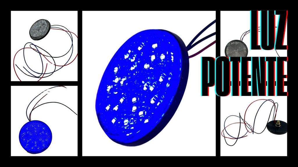 FARO LED REFLECTOR ROJO(REDONDO) LUZ ALTA Y BAJA