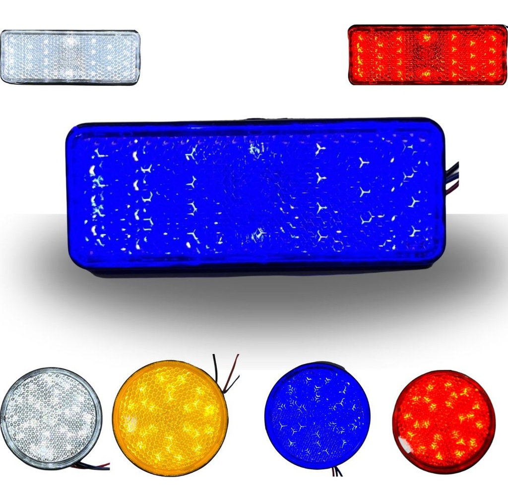FARO LED REFLECTOR BLANCO (RECTANGULO) LUZ ALTA Y BAJA