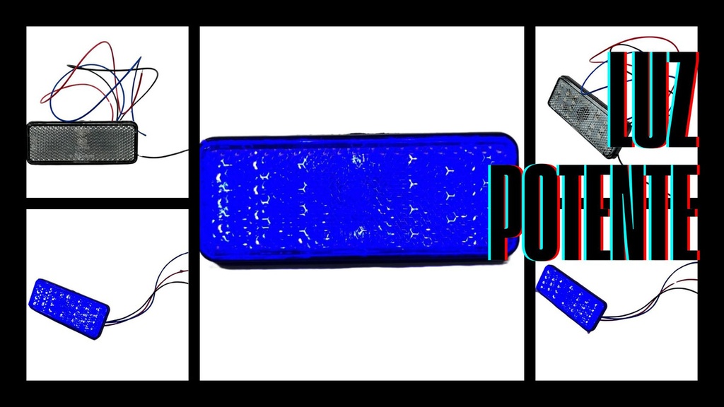 FARO LED REFLECTOR BLANCO (RECTANGULO) LUZ ALTA Y BAJA