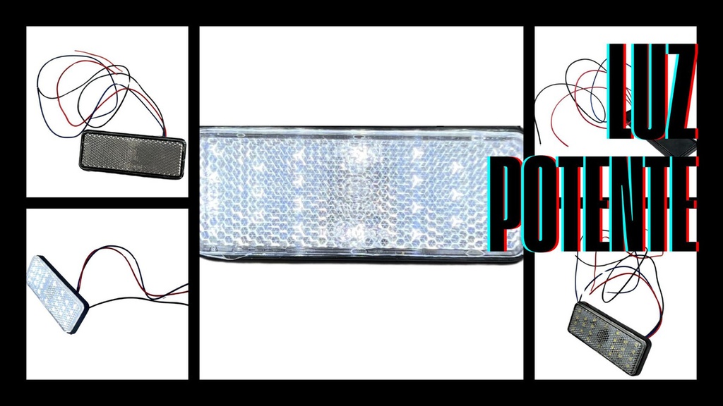 FARO LED REFLECTOR BLANCO (RECTANGULO) LUZ ALTA Y BAJA