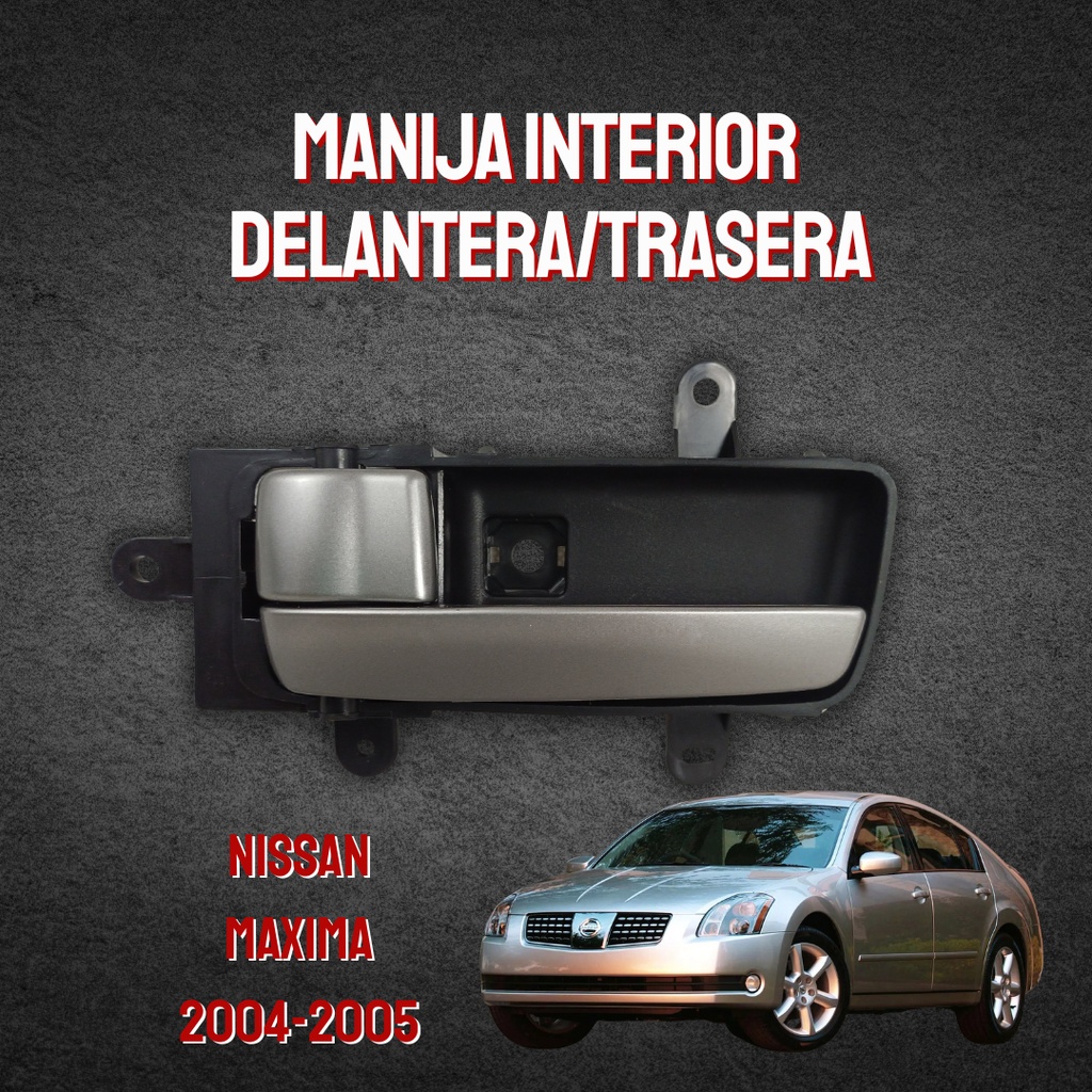 MANIJA INTERIOR NS MAXIMA 04-05  NEGRO/PLATA PLASTICO HUSHAN Izquierdo Delantera/Trasera  