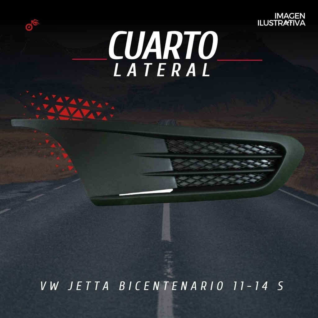 REJILLA FASCIA DELANTERA VW JETTA BICENTENARIO 2011-2014 S/HOYO P/FARO TDI/COMFORTLINE/HIGHLINE/SPORT/STYLE L4/L5 4/5 CILINDROS 2.0/2.5L 4 PUERTAS DER