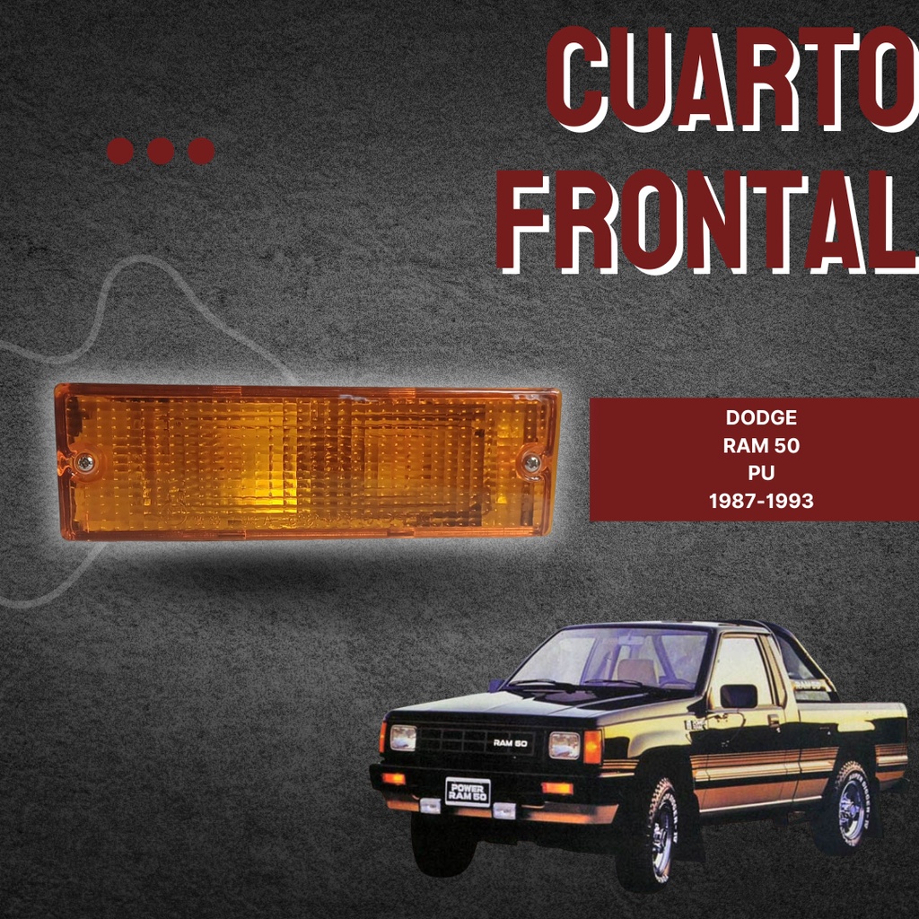 CUARTO FRONTAL DG RAM PU 50 87-93 AMBAR C/FOCO DEPO IZQ