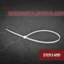 CINCHOS DE PLASTICO BLANCO 37CM X 4MM 10 PZAS