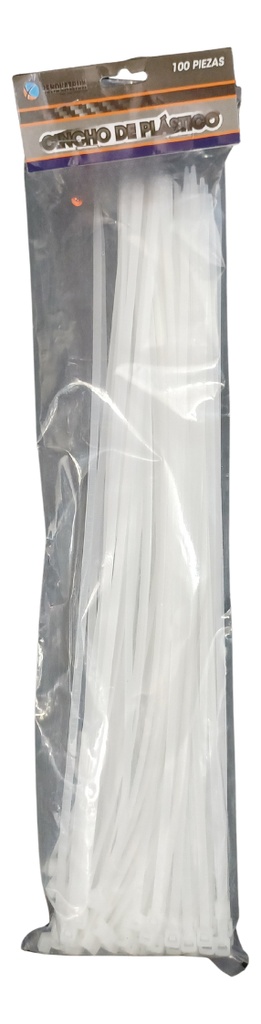 CINCHOS DE PLASTICO BLANCO 37CM X 4MM 100 PZAS