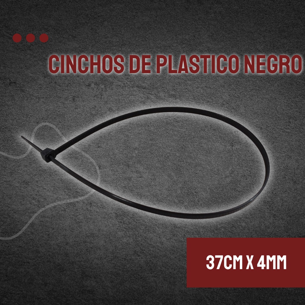 CINCHOS DE PLASTICO NEGRO 37CM X 4MM 20 PZAS