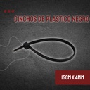 CINCHOS DE PLASTICO NEGRO 15CM X 4MM 100 PZAS