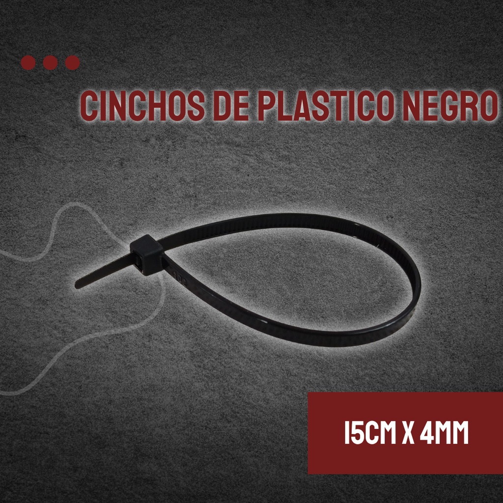 Cinchos Plásticos Negro 15cm X 4mm Negro/20 Pzas