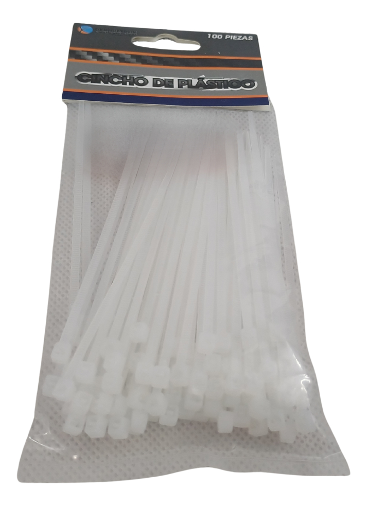 CINCHOS DE PLASTICO BLANCO 10CM X 3MM 100 PZAS