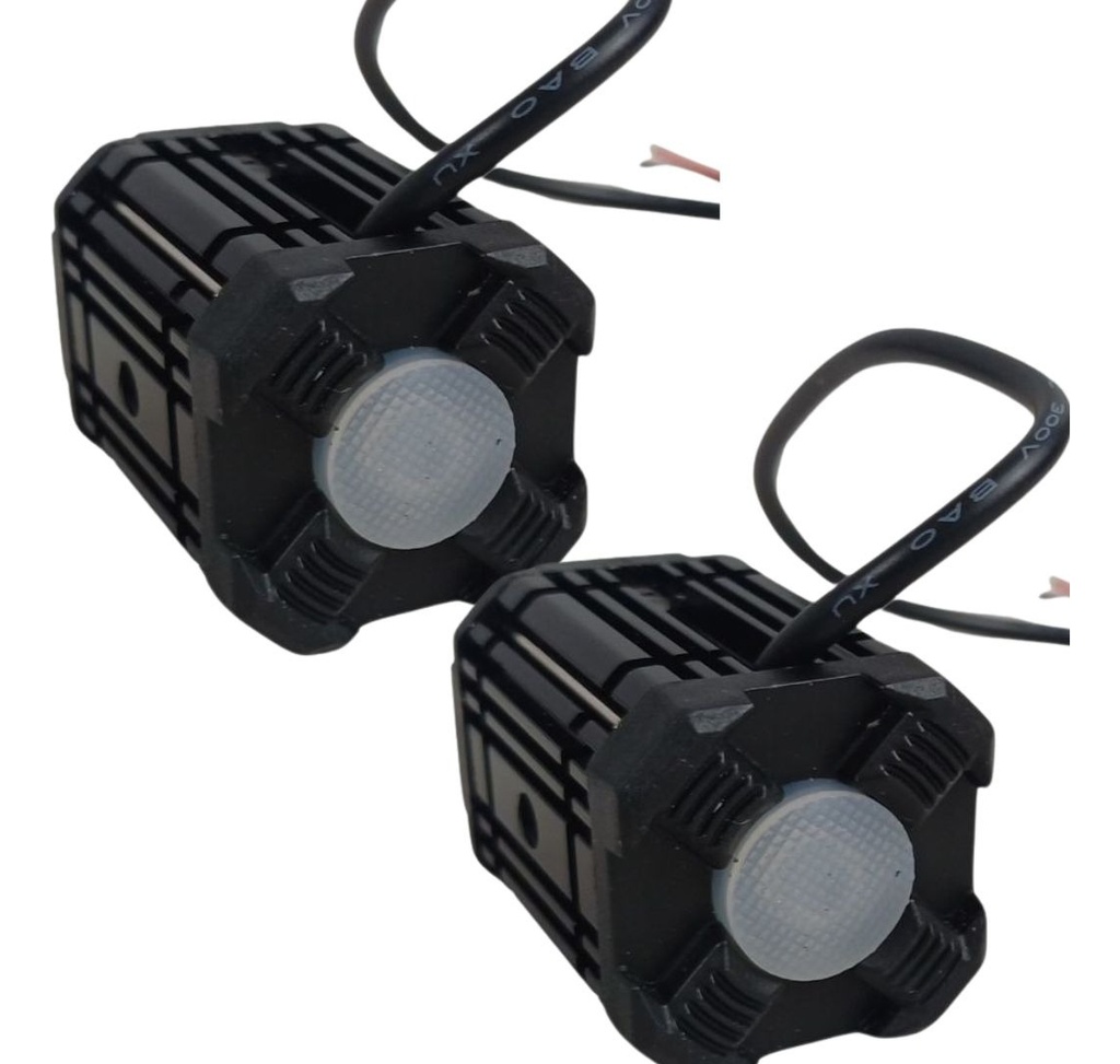 Faro Moto 1led 20w  Blanco/rojo 2 Piezas Ambos Lados