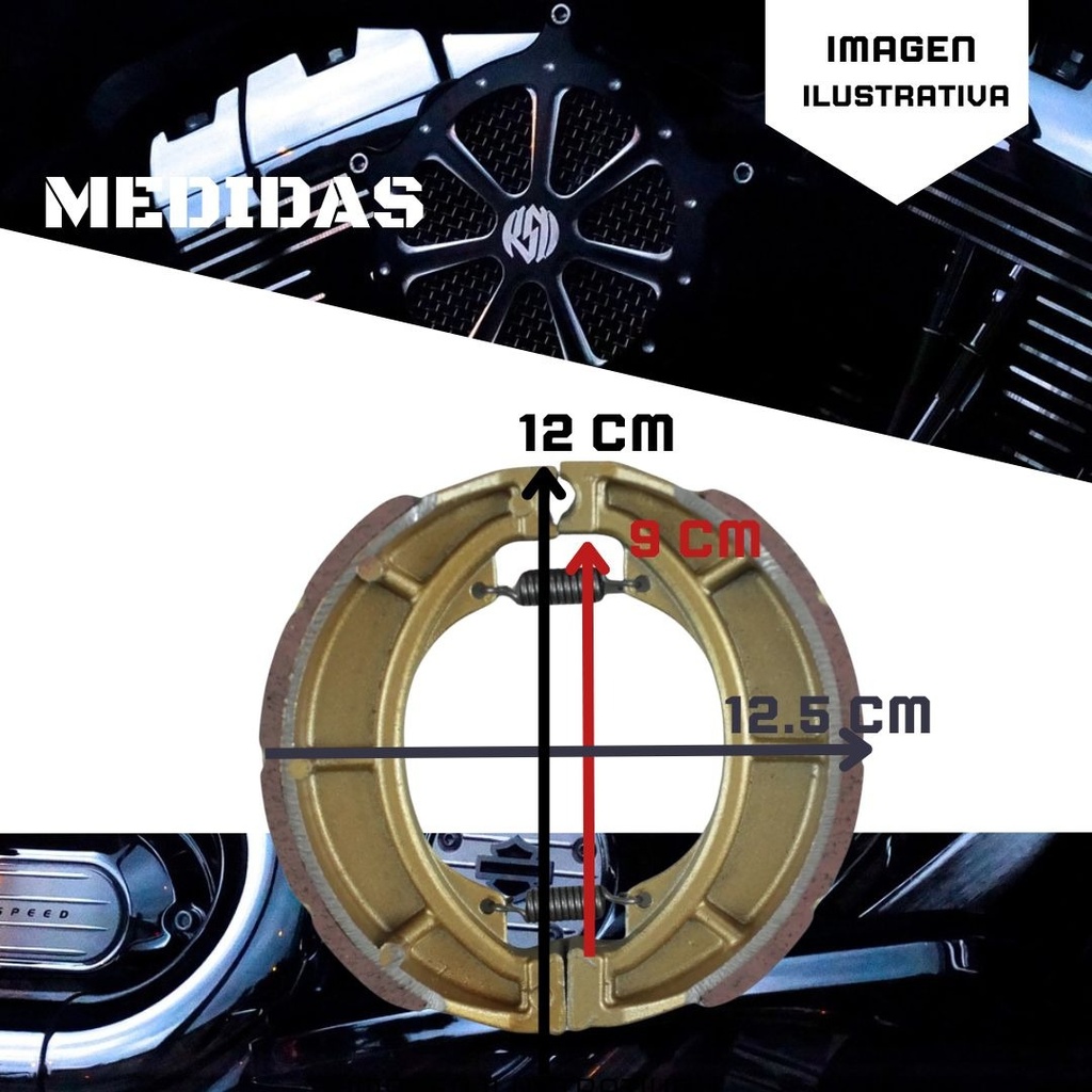 BALATA FRENO TAMBOR SUKIDA U2, U4 / Italika FT125 / Susuki  GS125