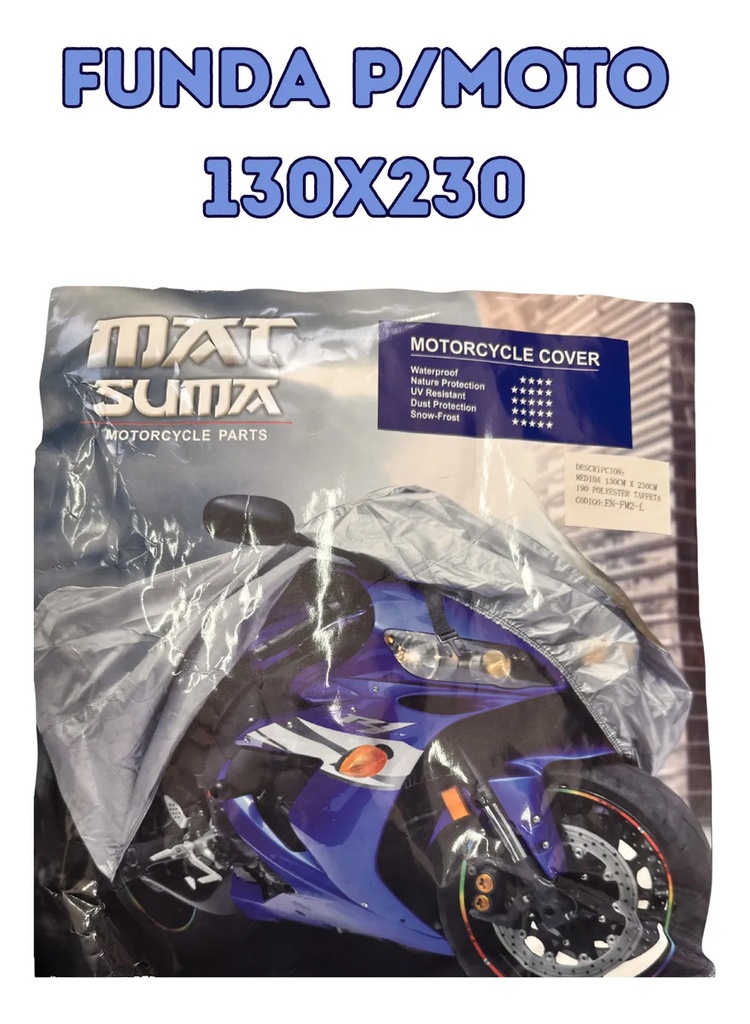 FUNDA P/MOTO 130x230 POLYESTER CALIDAD PREMIUM
