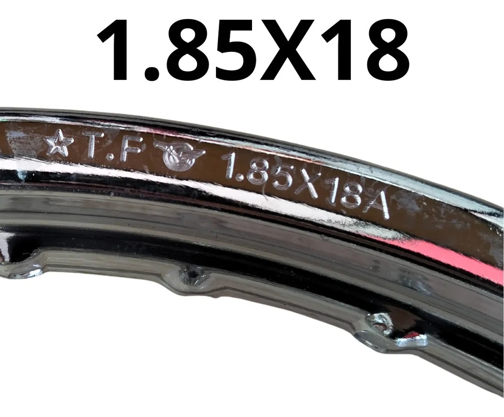 ARO DE RIN CROMADO ALTA RESISTENCIA 1.85 X 18 36H 9G