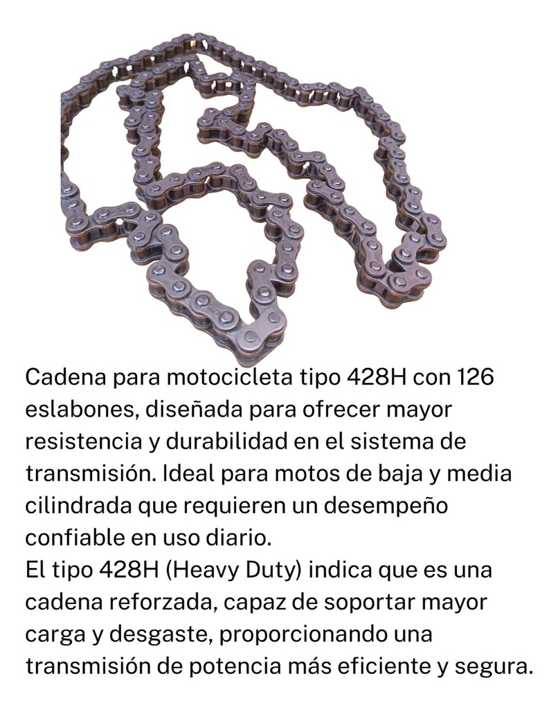 CADENA MOTO 428H-126L REF=428H-126L
