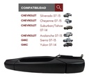 MANIJA EXTERIOR CV CHEYENNE/SILVERADO 07-13/SUBURBAN/TAHOE 07-14/AVALANCHE  GM SIERRA 07-13/YUKON 07-14  CV PICK UP 07-13  LISA PARA PINTAR NEGRA HUSHAN Izquierdo Trasera  