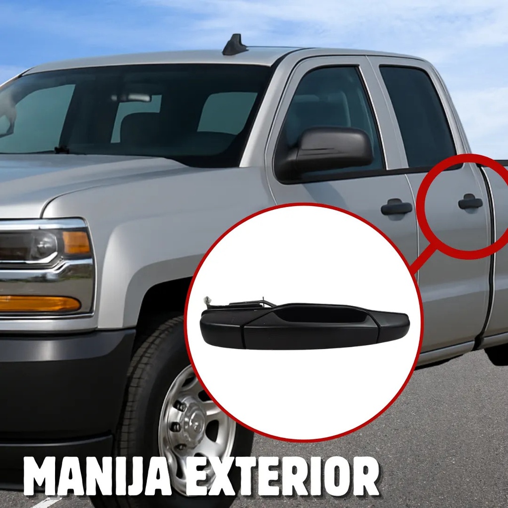 MANIJA EXTERIOR CV CHEYENNE/SILVERADO 07-13/SUBURBAN/TAHOE 07-14/AVALANCHE  GM SIERRA 07-13/YUKON 07-14  CV PICK UP 07-13  LISA PARA PINTAR NEGRA HUSHAN Izquierdo Trasera  