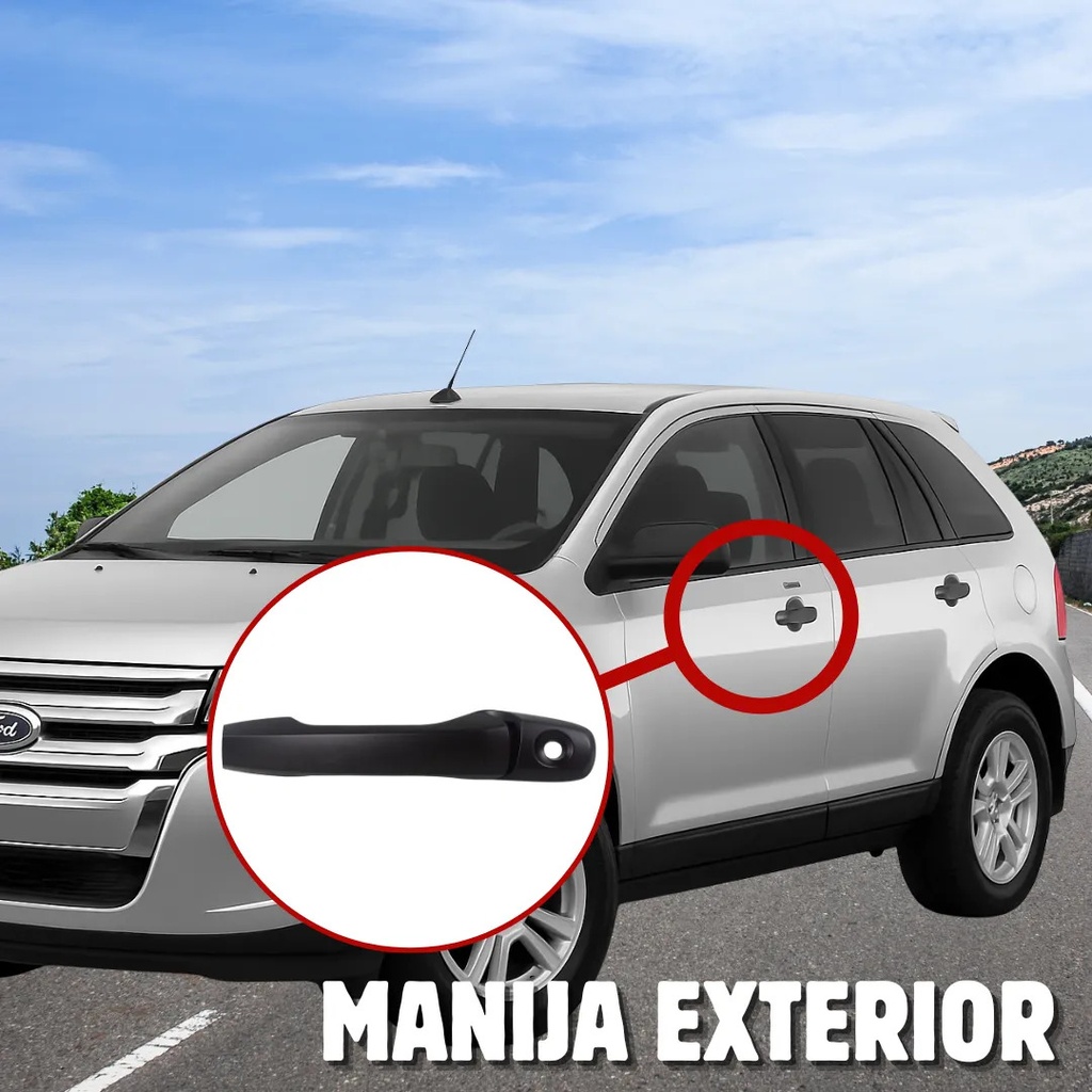 MANIJA EXTERIOR FD EDGE 11-14/EXPLORER 11-19  CON HOYO PARA LLAVE LISA PARA PINTAR NEGRA PLASTICO HUSHAN Izquierdo Delantera  
