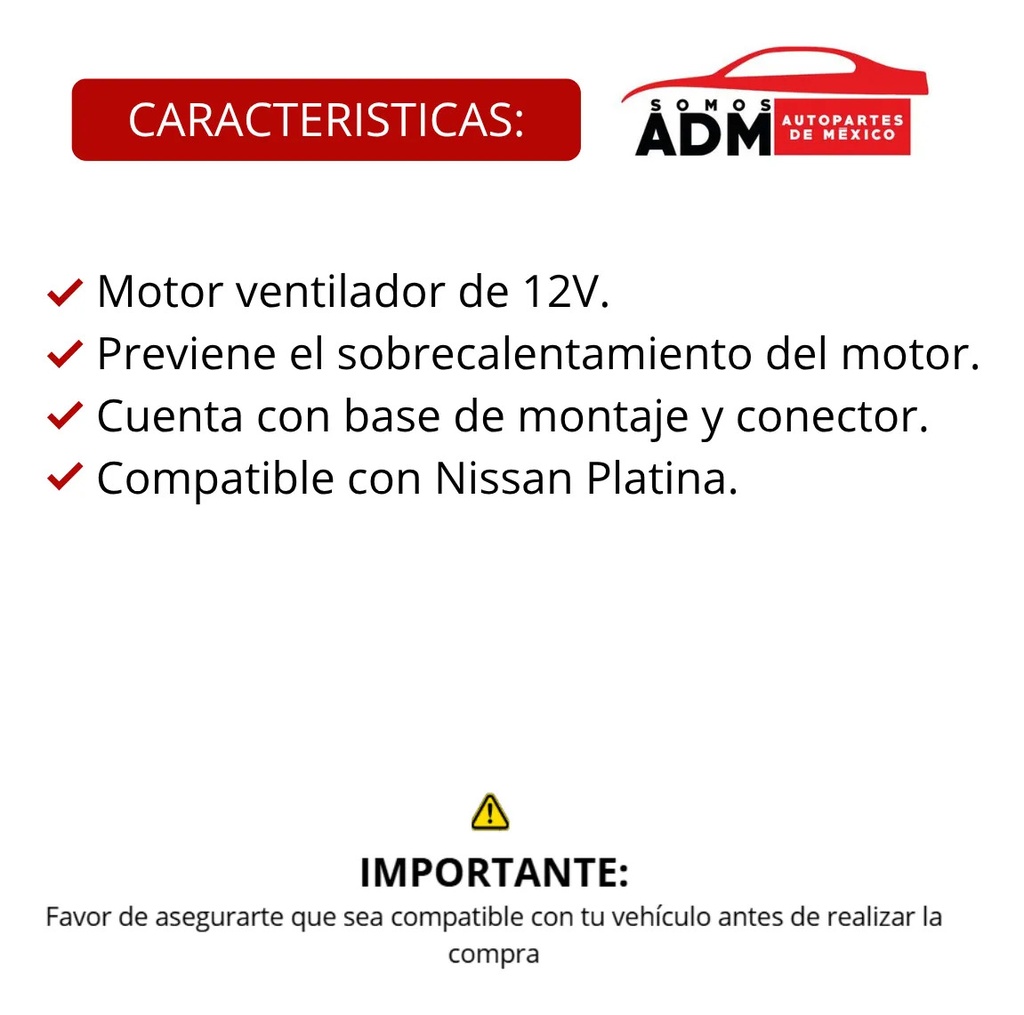 MOTOR VENTILADOR12V PLATINA
