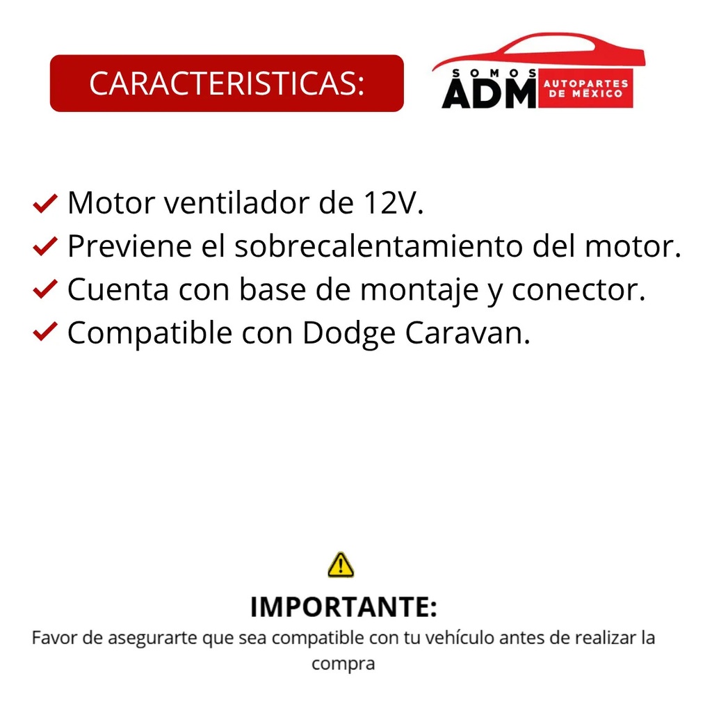 MOTOR VENTILADOR 12V CARAVAN