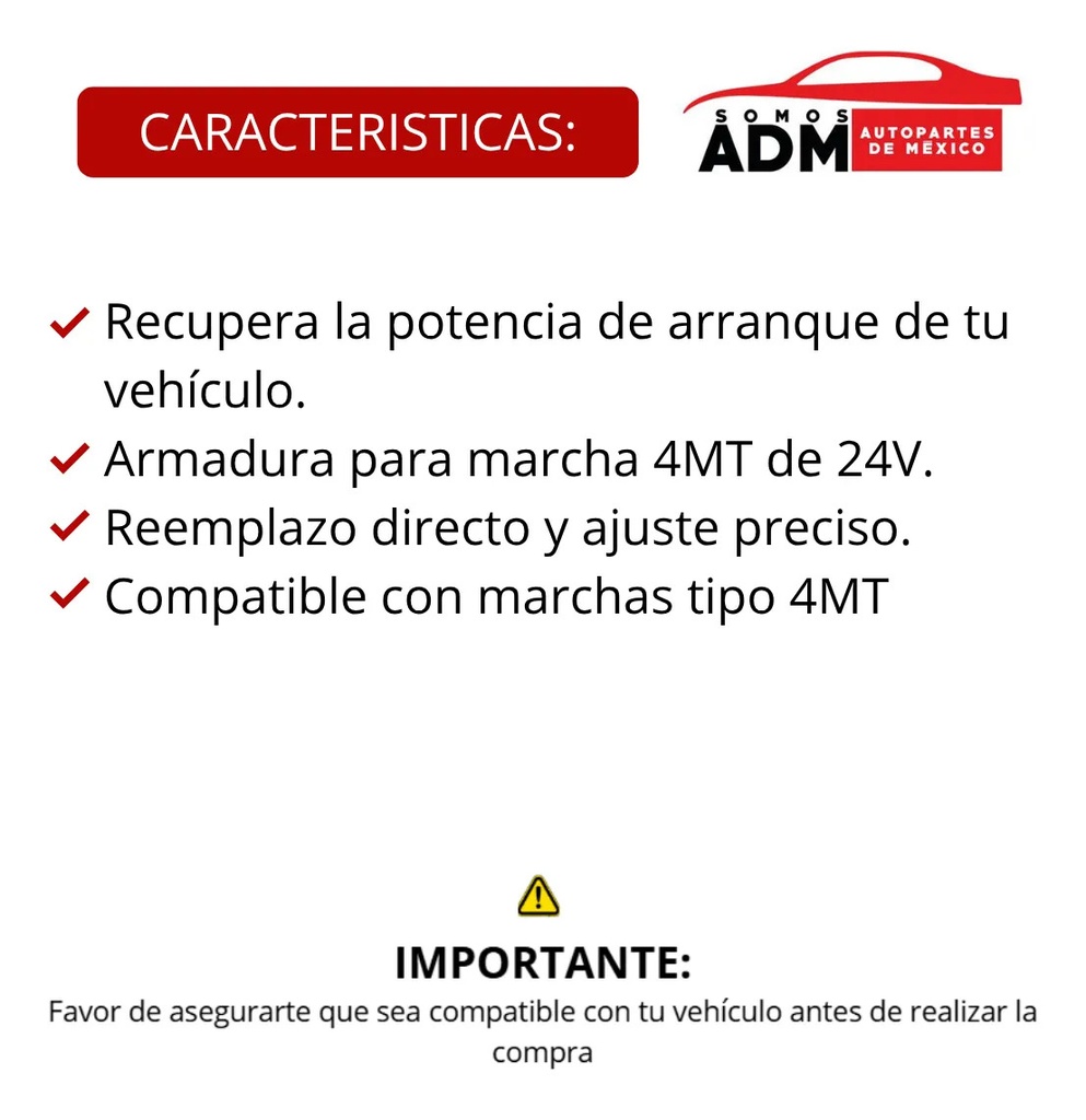 ARMADURA MARCHA 42MT 12V