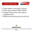 TAPETE UNIVERSAL NEGRO 3PIEZAS STREET RACER (2G,1CH)