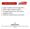 TAPETE MERCURIO NEGRO GENERICO 4PZ DISEÑO A CUADROS