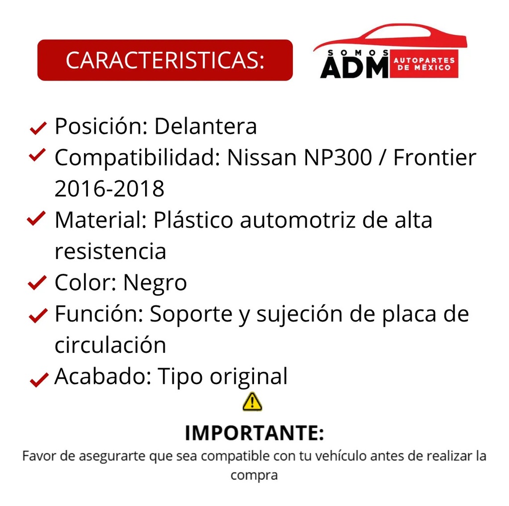 PORTA PLACA NS PU NP300/ FRONTIER 16-18