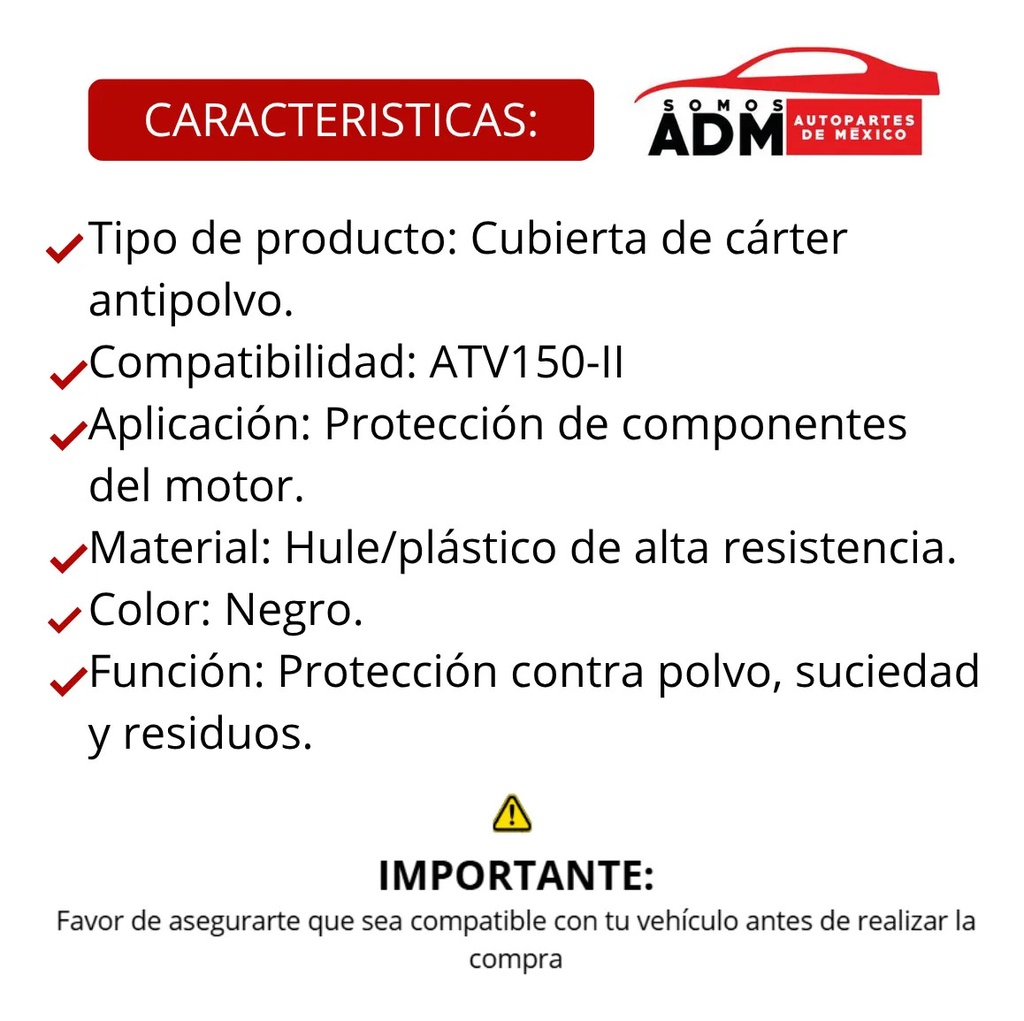 CUBIERTA CARTER ANTIPOLVO ATV150-II,ATV150-II CON