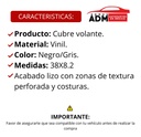CUBRE VOLANTE VINIL NEGRO/COSTURA GRIS M