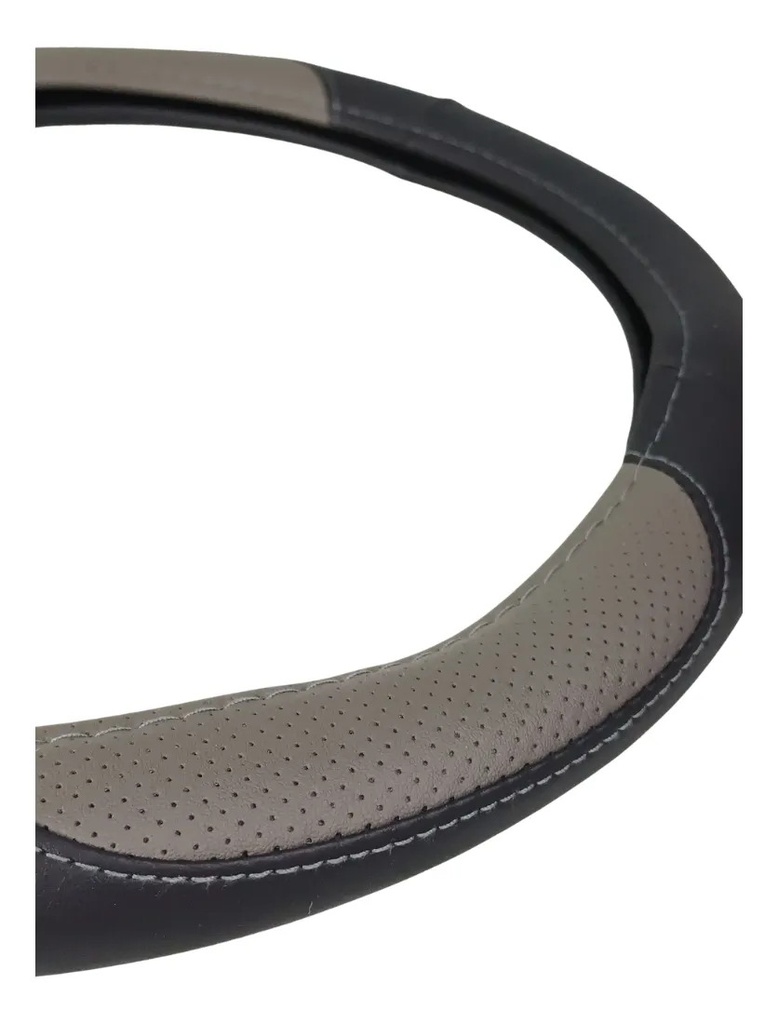 CUBRE VOLANTE VINIL NEGRO/COSTURA GRIS M