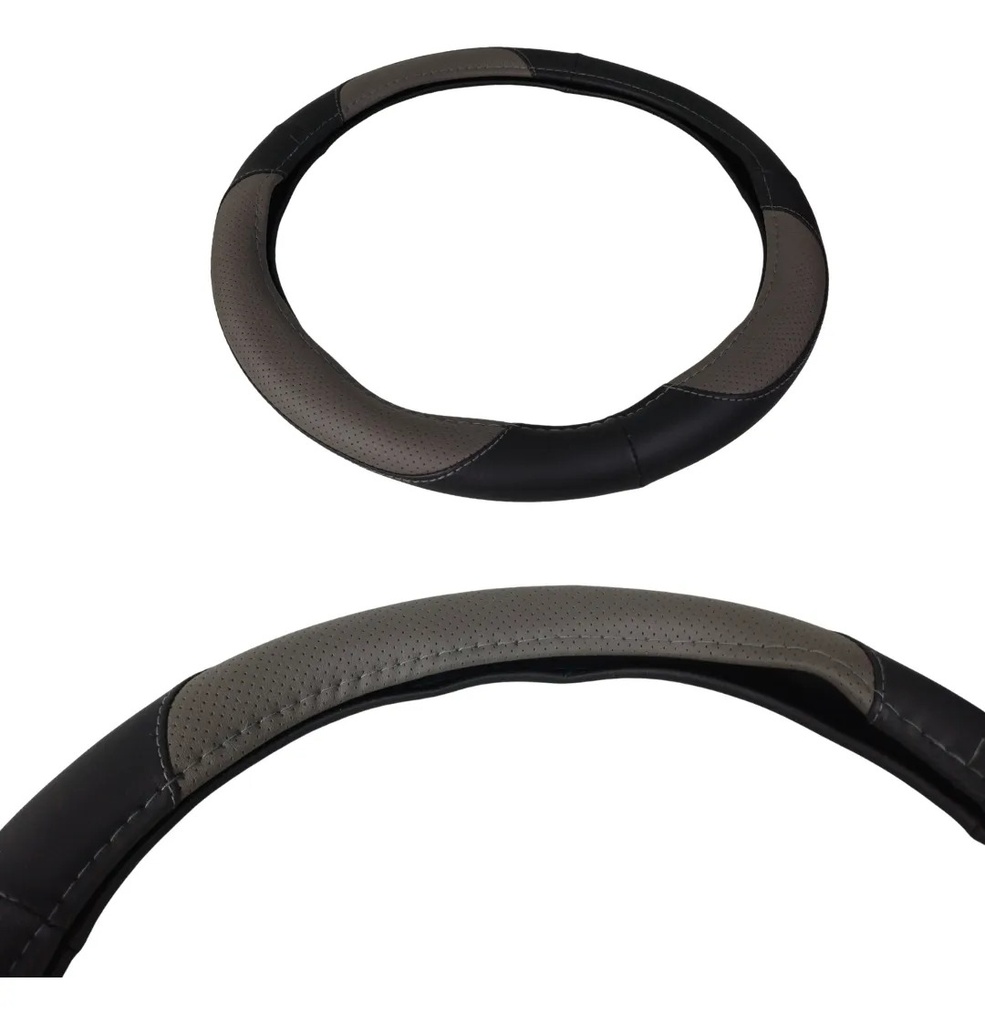 CUBRE VOLANTE VINIL NEGRO/COSTURA GRIS M