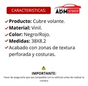 CUBRE VOLANTE NEGRO/ROJO/CROMO MEDIANO