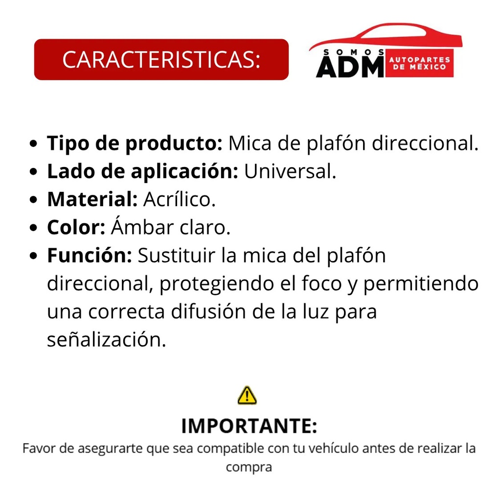 MICA PLAFON DIRECCIONAL MEDIANA AMBAR CLARO 1PZ 10CM DIAMETRO