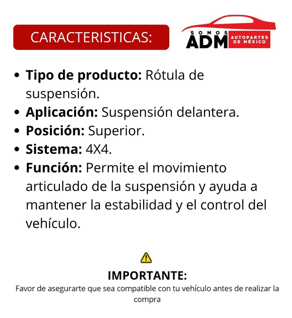 ROTULA SUPERIOR NS D21 87-96 4X4 PRECIO 