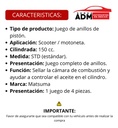 Anillos Piston Motoneta Gy6-150 150cc Estandar Juego