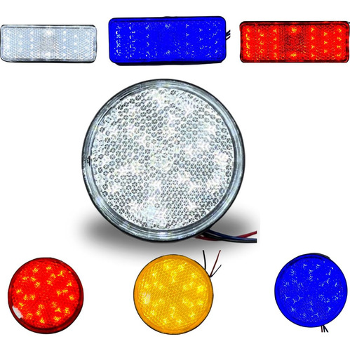 [EN-LL063BL] FARO LED REFLECTOR  BLANCO (REDONDO) LUZ ALTA Y BAJA