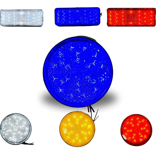 [EN-LL063AZ] FARO LED REFLECTOR AZUL (REDONDO) LUZ ALTA Y BAJA