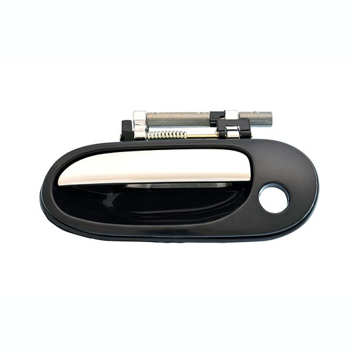 MANIJA EXTERIOR NS ALMERA 00-06  CON HOYO PARA LLAVE LISA PARA PINTAR NEGRA/CROMO PLASTICO HUSHAN Izquierdo Delantera  