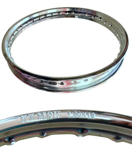 ARO DE RIN CROMADO ALTA RESISTENCIA 1.60 X 18 36H 9G
