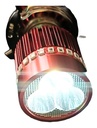 FOCO MOTO BASE ROJO H4 3 LED ESTROBO BLANCO EFECTO AZUL Y ROJO