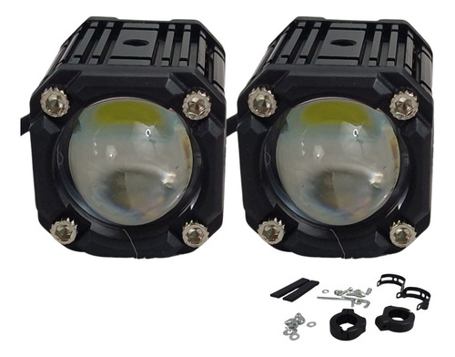 FARO MOTO 1LED 20W  BLANCO/ROJO 2 PIEZAS