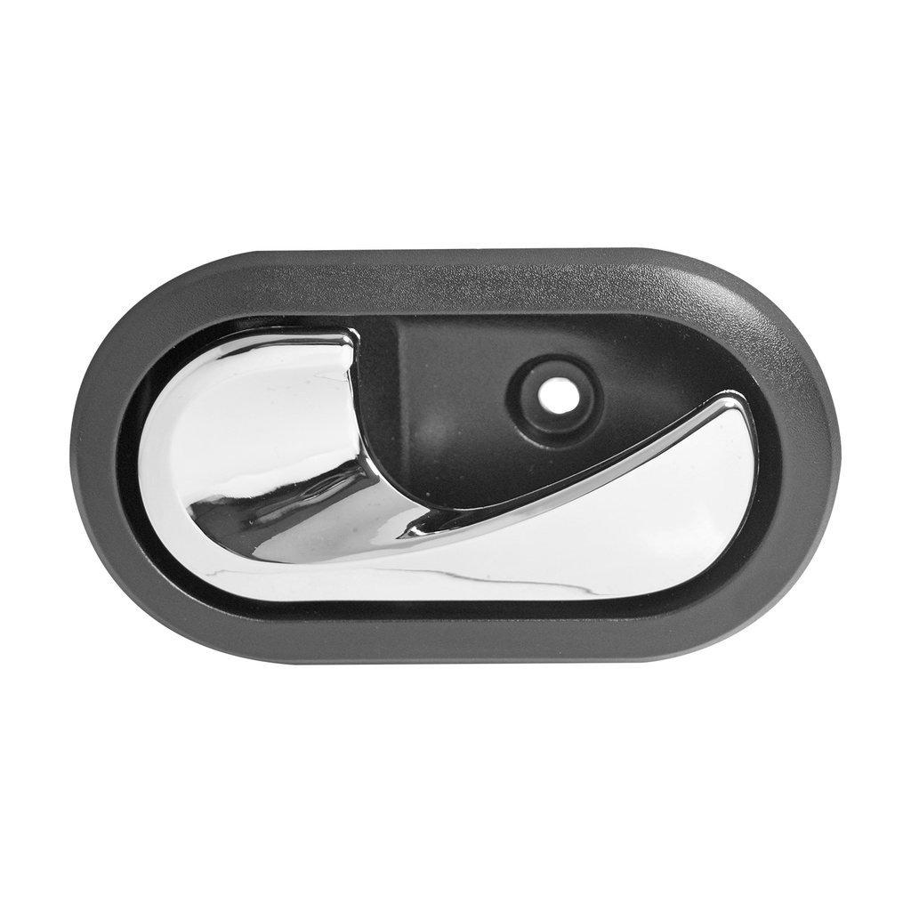 MANIJA INTERIOR RN CLIO EURO 07-09/DUSTER 13-20/MEGANE 04-10/SANDERO 07-15/SCENIC II 05-08/STEPWAY 10-15  PARA CHICOTE NEGRA/CROMO PLASTICO HUSHAN Izquierdo Delantera/Trasera  