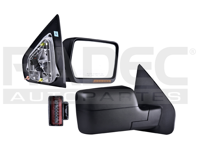 ESPEJO FD F-150 07-08 ELECTRICO C/DESEMPANANTE C/DIRECCIONAL (6 LEDS) CORRUGADO 7 PINES XTR/LARIAT/HARLEY/FX4/FX2/KING RANCH/LIMITED/XL/XLT V8 8CILINDROS 4.6/5.4L 2/4 PUERTAS DER
