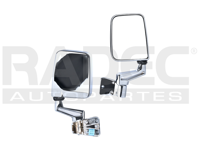 ESPEJO JP WRANGLER 87-02 MANUAL CROMADO GRANDE/SAHARA/RENEGADE/SE/S/LAREDO/BASE L4/V6 4/6CILINDROS 2.5/4.0L 4 PUERTAS IZQ